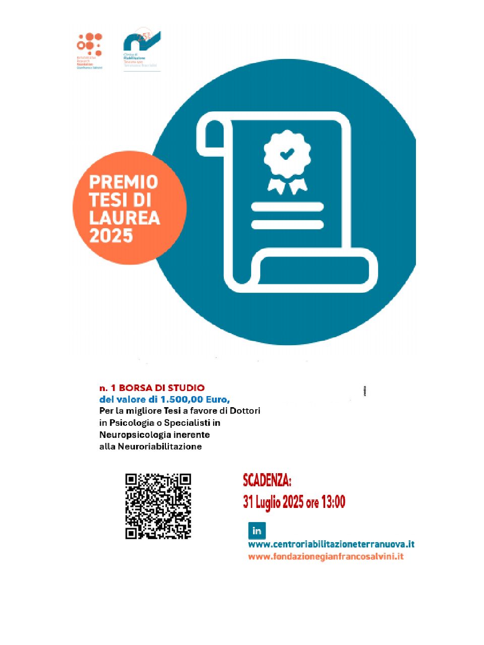 AVVISO PUBBLICO PER PREMIO TESI DI LAUREA 2025