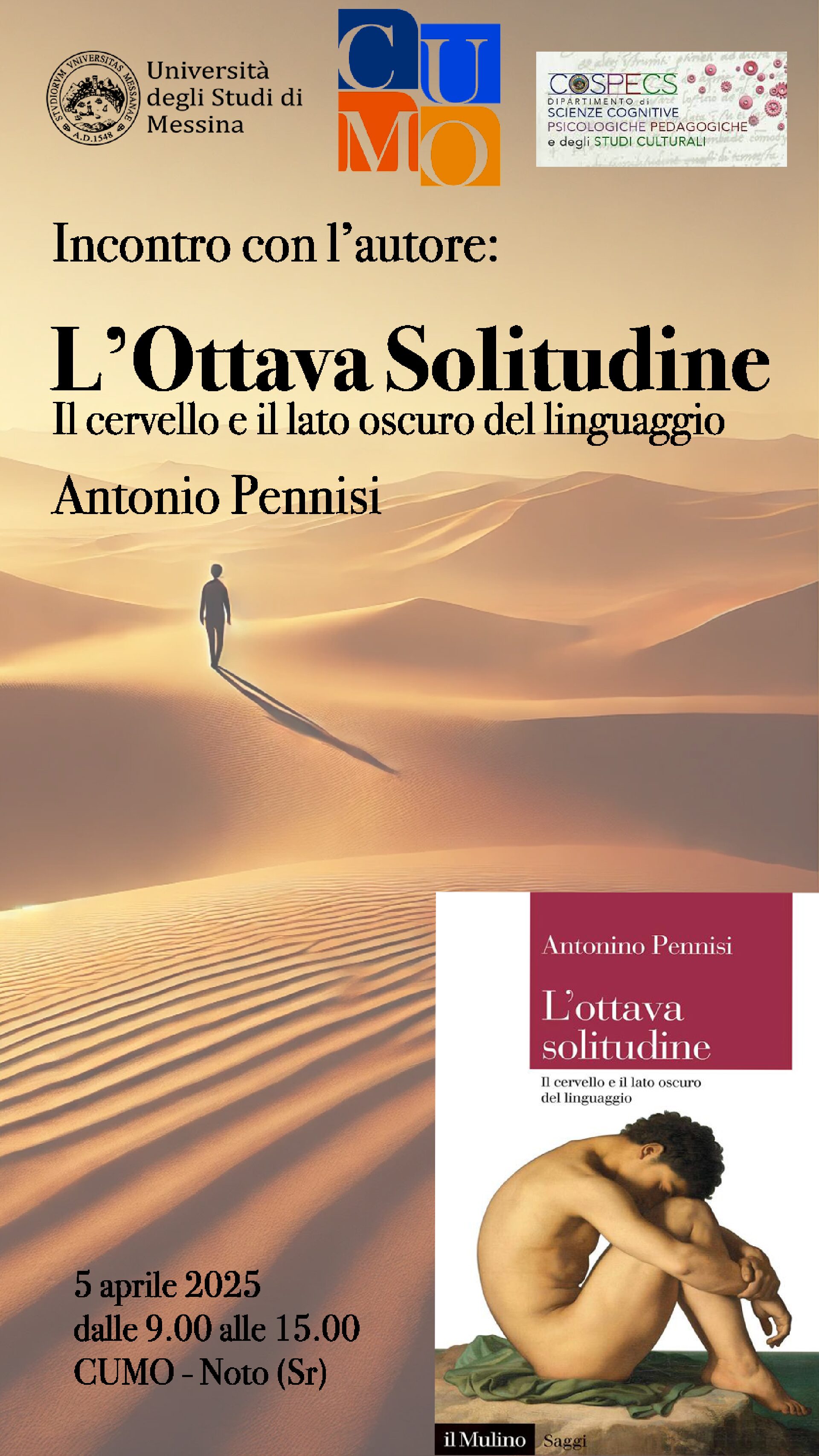 Il professore Antonio Pennisi terrà un seminario sul suo libro “L’ottava solitudine. Il cervello e il lato oscuro del linguaggio”